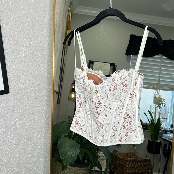 House of CB ‘Mila’ Ivory Lace underwired woven corset NWOT - Picture 7 of 10